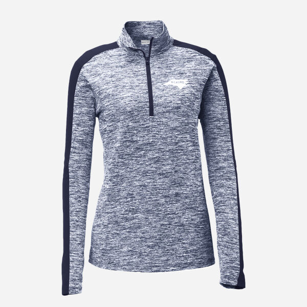 Ladies PosiCharge ® Electric Heather Colorblock 1/4 Zip Pullover Thumbnail